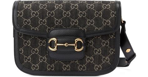 gucci horsebit black denim|Gucci 1955 horsebit handbags.